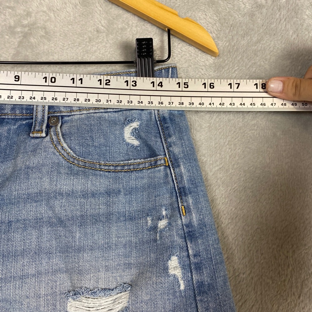 Aerie Womens Medium Wash Distressed Denim Cut Off Shorts Elastic Back Small - Picture 4 of 7